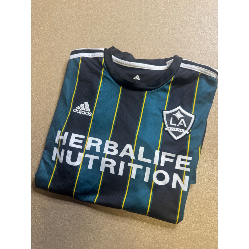 Adidas LA Galaxy Soccer Jersey‎ Men's Size L Aeroready Number 2